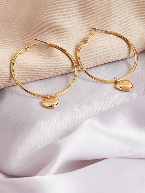 gold alloy hoop earrings - 21239495 - Very Small Image - 1