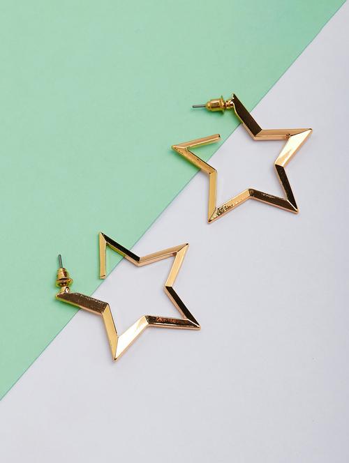gold alloy hoop earrings - 21239533 - Very Small Image - 1