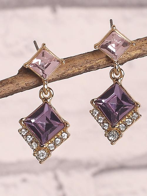 purple alloy drop earrings - 21239752 - Very Small Image - 1