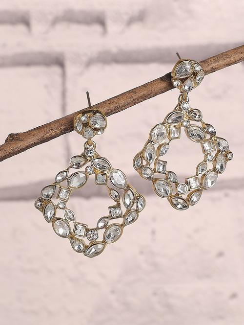 gold alloy drop earrings - 21239753 - Very Small Image - 1