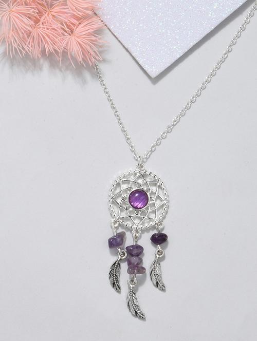 silver metal long necklace - 21239888 - Very Small Image - 1