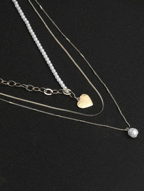 gold metal long necklace - 21239921 - Very Small Image - 1