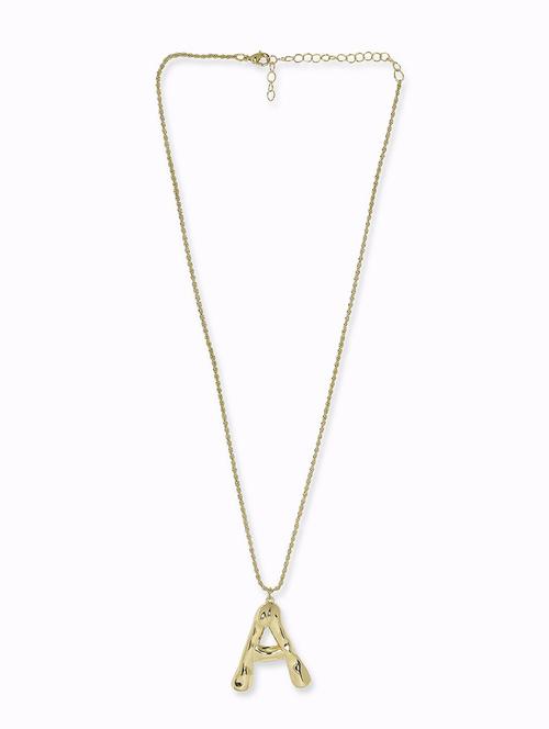 gold metal long necklace - 21239962 - Very Small Image - 1