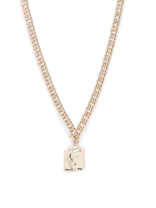 gold metal chain necklace - 21239964 - Very Small Image - 1