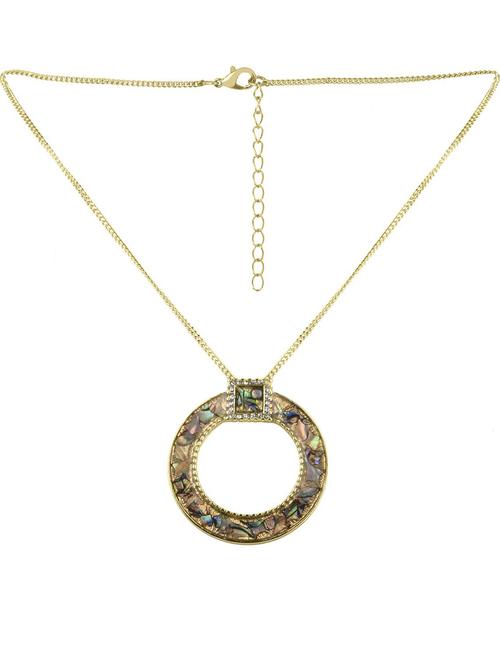 gold brass long necklace - 21239970 - Very Small Image - 1