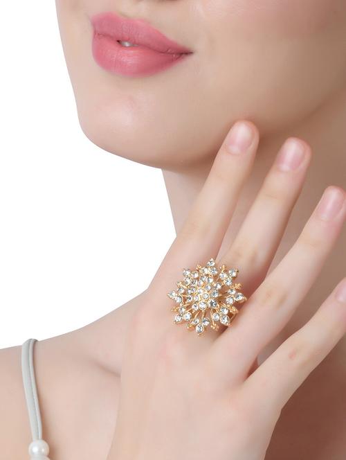 gold metal finger ring - 21240044 - Very Small Image - 1