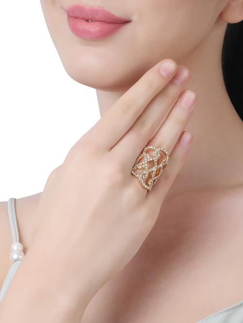 gold metal finger ring - 21240046 - Very Small Image - 1