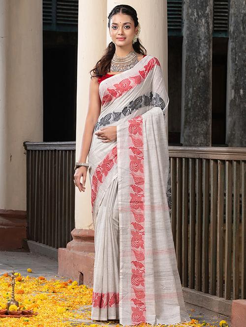 women self design handloom saree - 21240274 - Very Small Image - 1