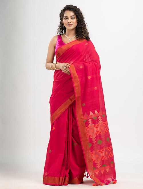 red art silk handloom saree - 21240384 - Very Small Image - 1
