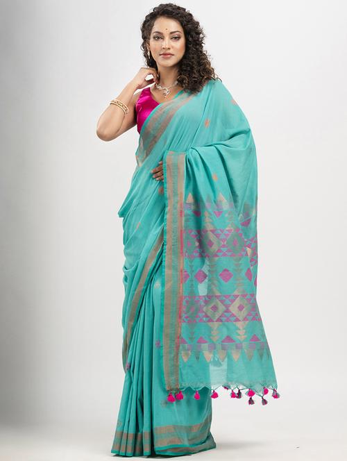 women handloom saree with blouse - 21240434 - Very Small Image - 1