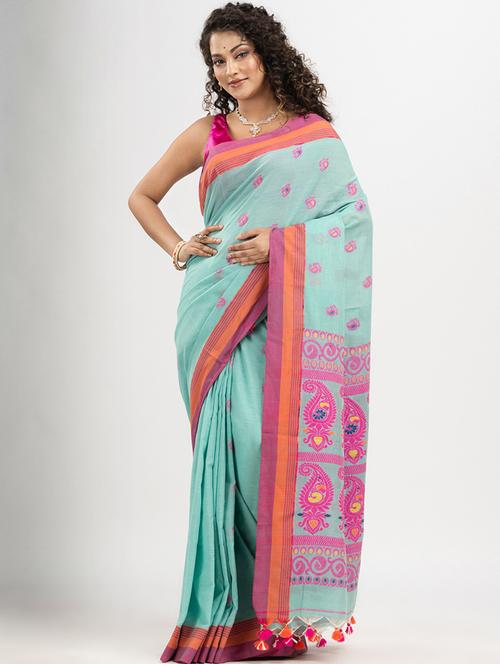 women self design handloom saree - 21240461 - Very Small Image - 1