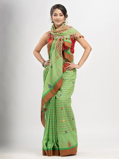green art silk handloom saree - 21240465 - Very Small Image - 1