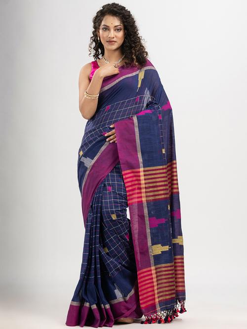 women self design handloom saree - 21240468 - Very Small Image - 1