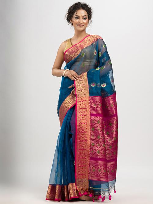 women self design handloom saree with blouse - 21240481 - Very Small Image - 1