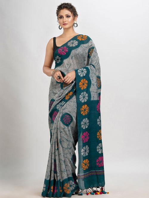 women self design handloom saree with blouse - 21240491 - Very Small Image - 1