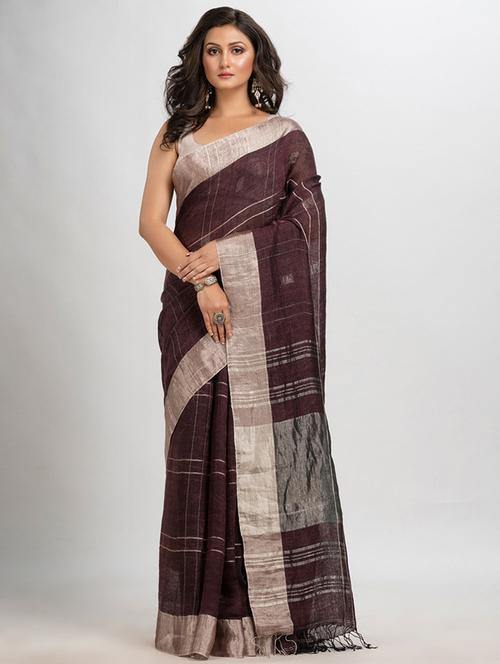 women self design jamdani saree - 21240522 - Very Small Image - 1