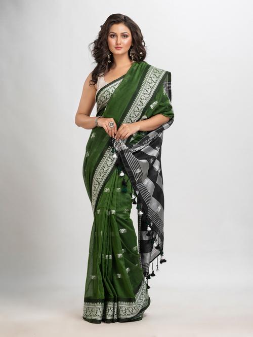 women self design handloom saree with blouse - 21240652 - Very Small Image - 1