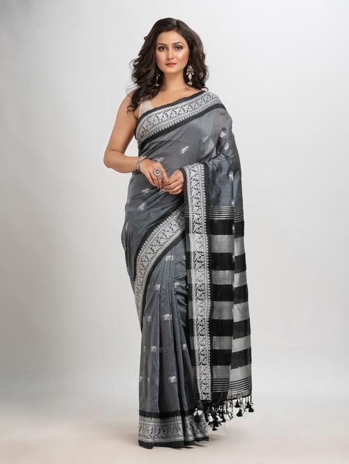 women self design handloom saree with blouse - 21240653 - Very Small Image - 1