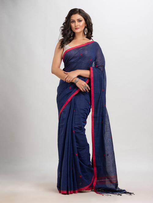 self design jamdani saree - 21240657 - Very Small Image - 1