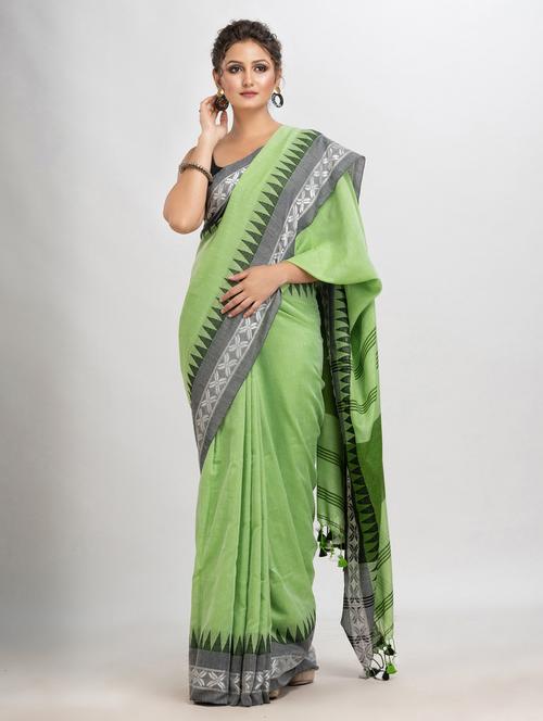 women self design handloom saree - 21240662 - Very Small Image - 1