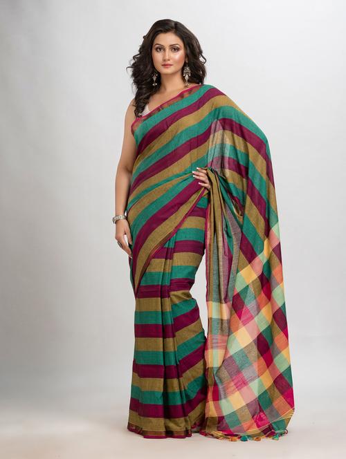 women self design handloom saree with blouse - 21240680 - Very Small Image - 1