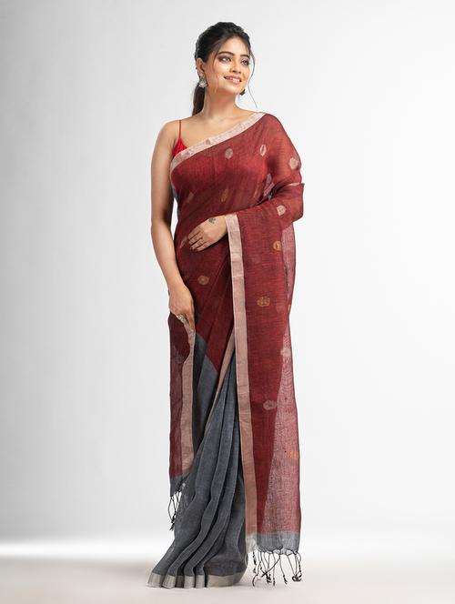 women self-designed handloom saree with blouse - 21240708 - Very Small Image - 1