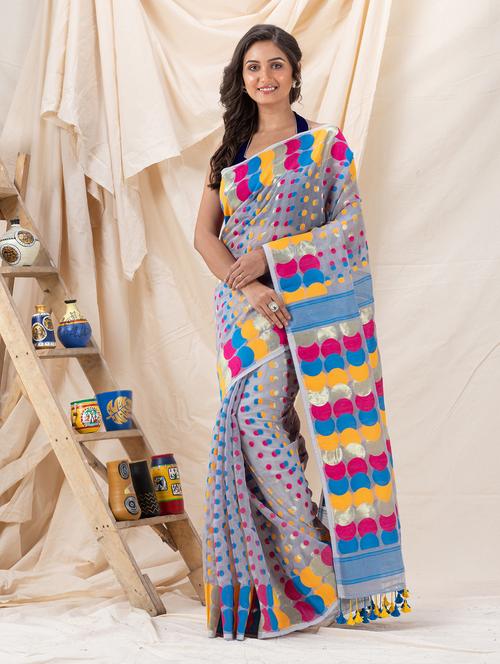 women self design jamdani saree - 21240976 - Very Small Image - 1