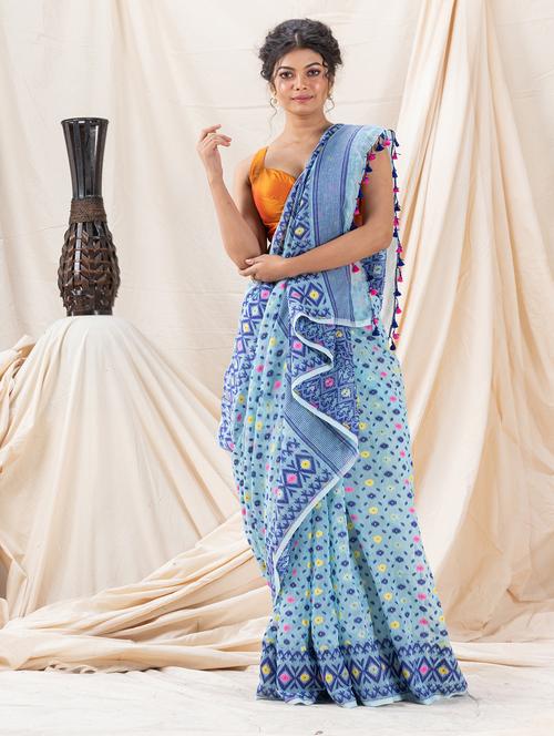 women self design jamdani saree - 21240995 - Very Small Image - 1