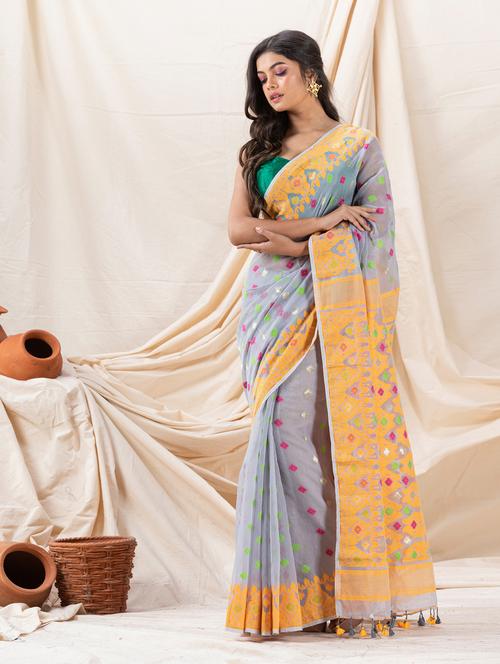 women self design jamdani saree - 21241079 - Very Small Image - 1