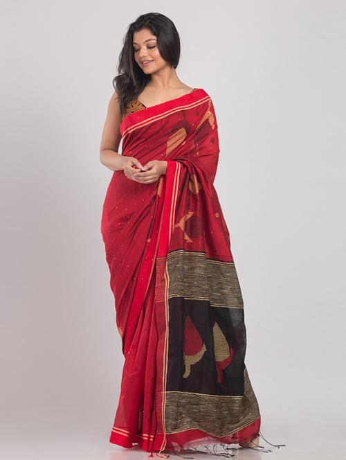 women handloom saree with blouse - 21241631 - Very Small Image - 1