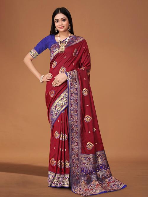 women self design banarasi saree - 21242308 - Very Small Image - 1