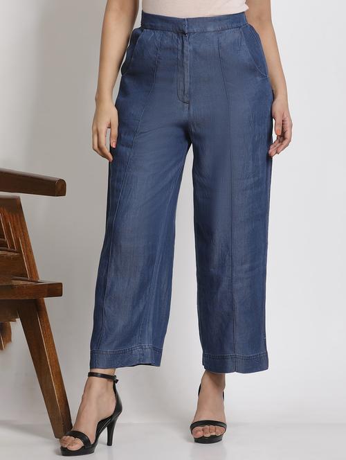 women mid-rise solid flat front trouser - 21242409 - Very Small Image - 1