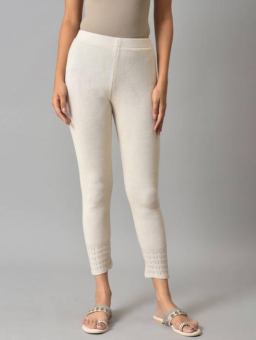 women white satin cotton solids legging - 21242424 - Very Small Image - 1