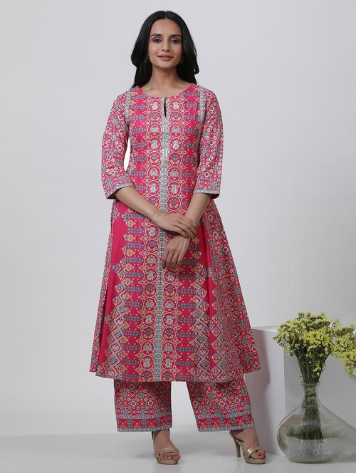 wonen pink kurta palazzo set - 21242520 - Very Small Image - 1