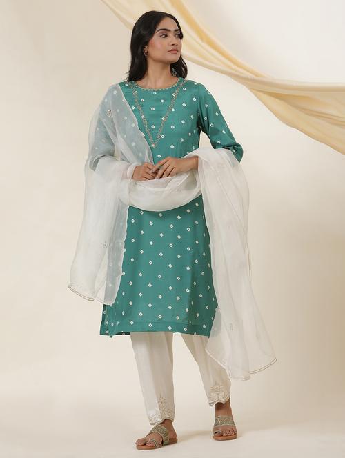 women three quarter sleeve straight kurta - 21242584 - Very Small Image - 1