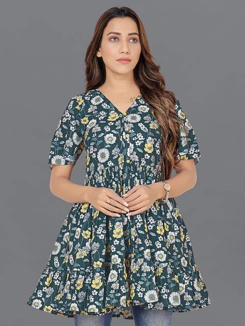 dark green polyester peplum top - 21244004 - Very Small Image - 1