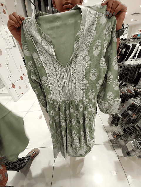 light green rayon ethnic dress - 21244168 - Very Small Image - 1