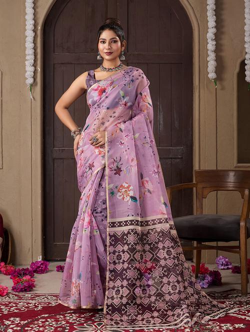 women printed saree with blouse - 21244472 - Very Small Image - 1