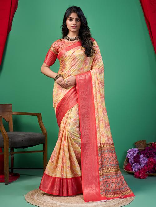 women printed saree with blouse - 21244558 - Very Small Image - 1