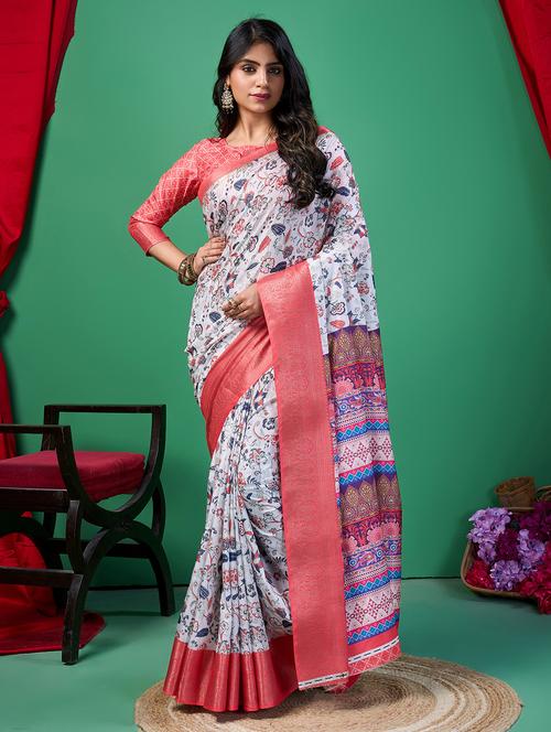 women printed saree - 21244593 - Very Small Image - 1