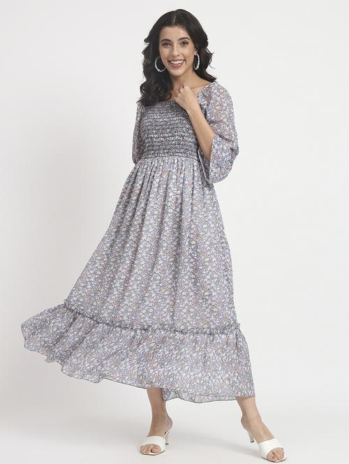 grey georgette aline dress - 21244991 - Very Small Image - 1