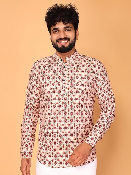 men printed long sleeve kurta - 21245342 - Very Small Image - 1