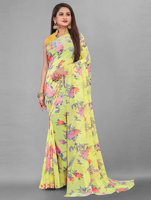 women floral printed saree - 21246335 - Very Small Image - 1