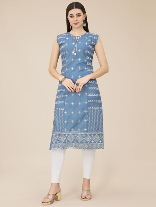 women sleeveless straight kurta - 21246561 - Very Small Image - 1