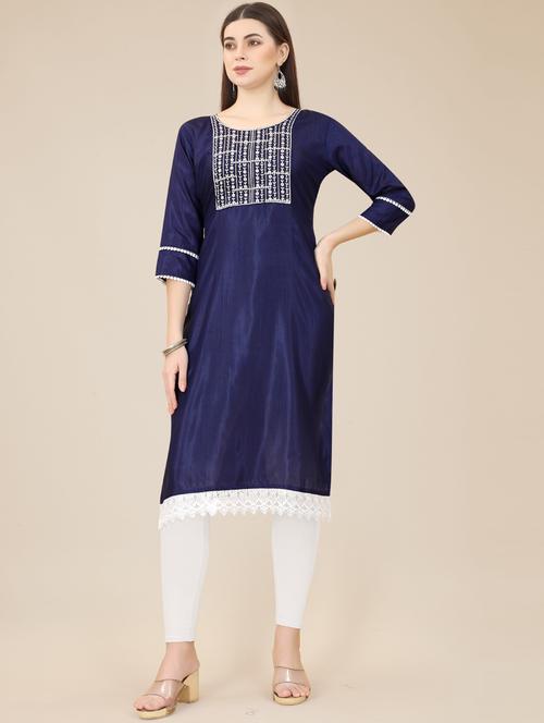 women three quarter sleeve straight kurta - 21246626 - Very Small Image - 1