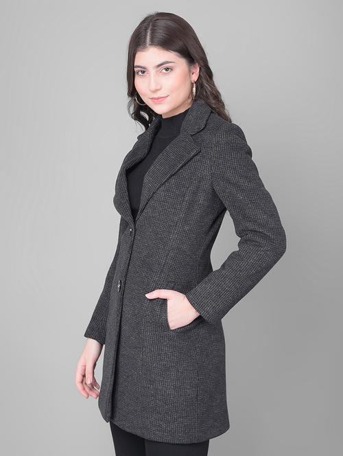 women full sleeve solid regular coat - 21247964 - Very Small Image - 1