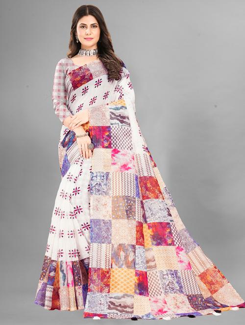 women printed saree - 21249757 - Very Small Image - 1