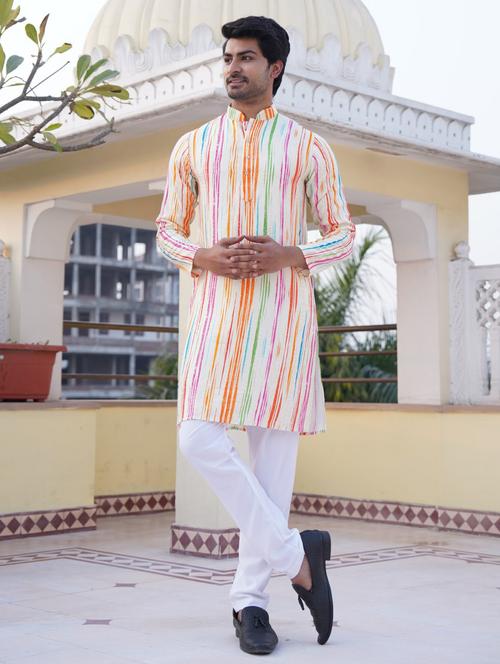 men long sleeve printed long kurta - 21249965 - Very Small Image - 1