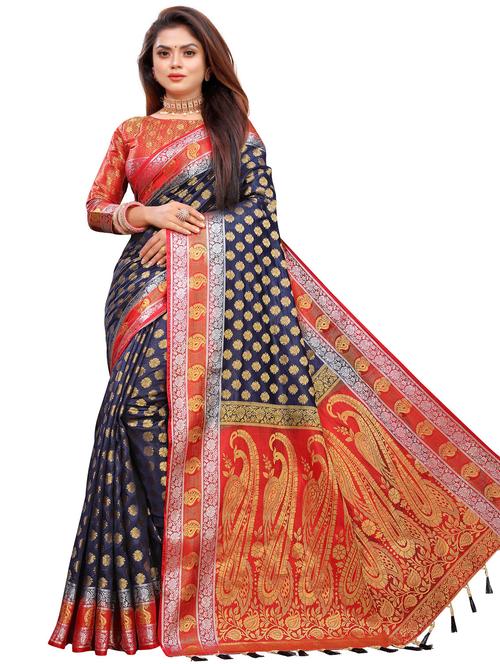 women zari work banarasi saree - 21250396 - Very Small Image - 1