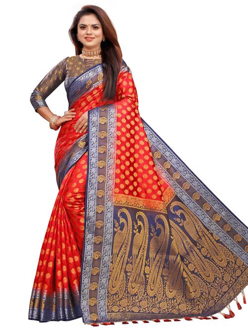 women zari work banarasi saree with blouse - 21250397 - Very Small Image - 1